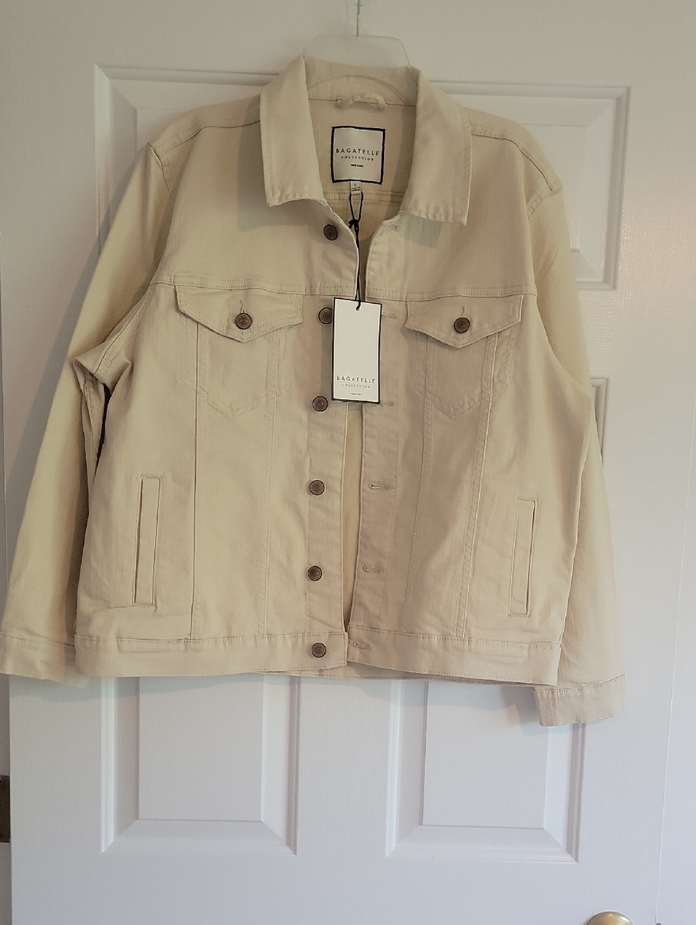Bagatelle Collection Neutral Cream Denim Jacket- NWT, Size L
